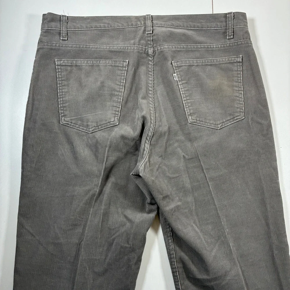Vintage Levi's 515 Corduroy Pants 38x29 Gray Made in USA Pinwale 80s (Tag 40x32)